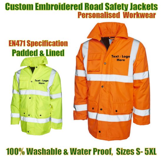 Picture of Custom Printed High Visibility Unisex Road Safety Jacket